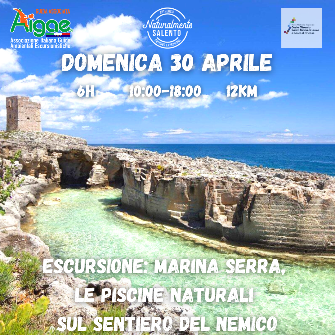 4:30 Escursione Marittima, le Piscine naturali e Torre Nasparo sul Sentiero del Nemico